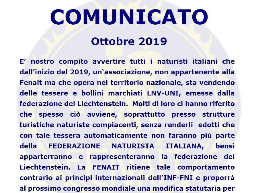 Benvenuti Comunicato